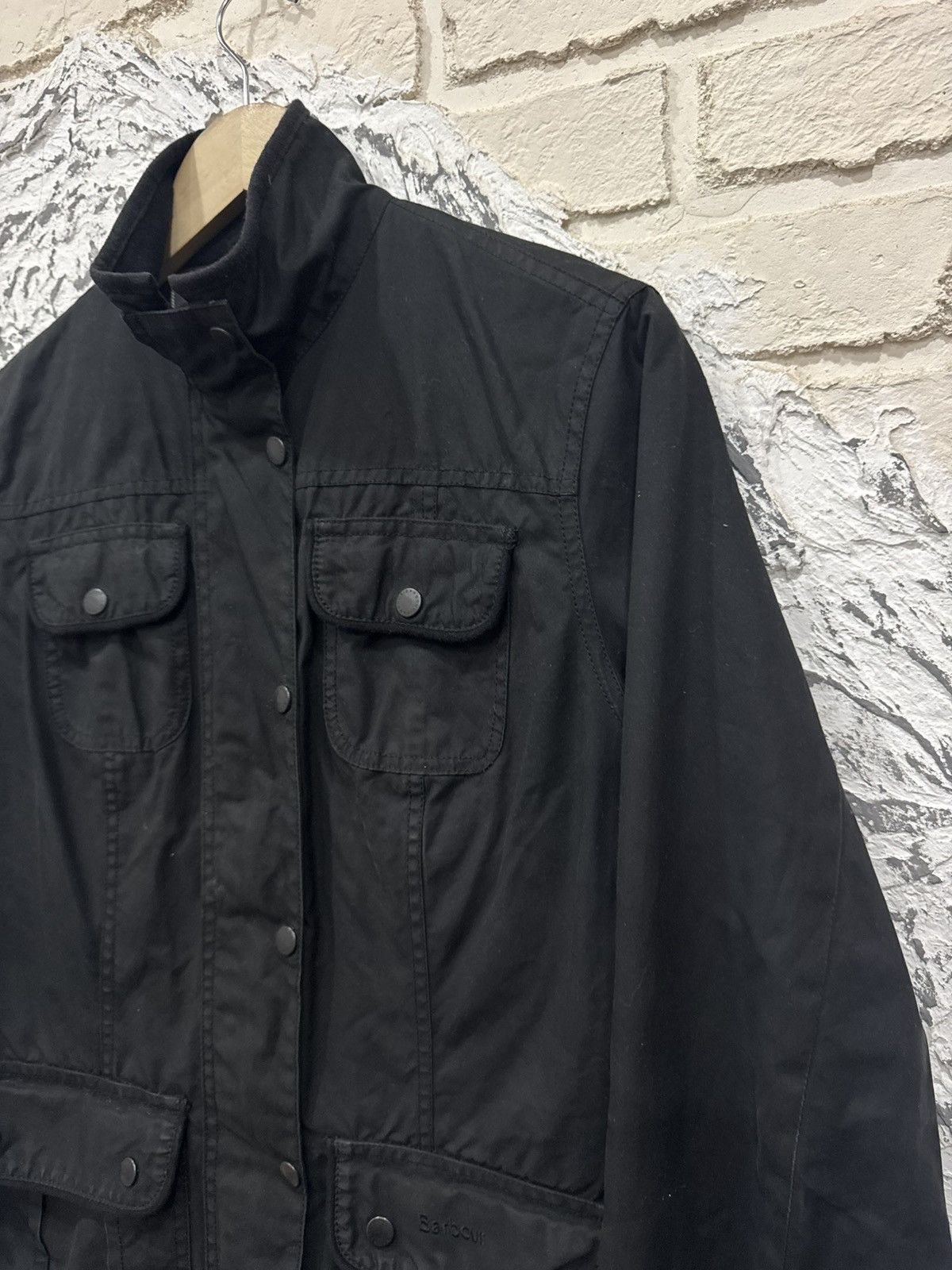 Barbour Womens Barbour Utility Black Waxed Jacket Size 12 Size M / US 6-8 / IT 42-44 - 4 Thumbnail