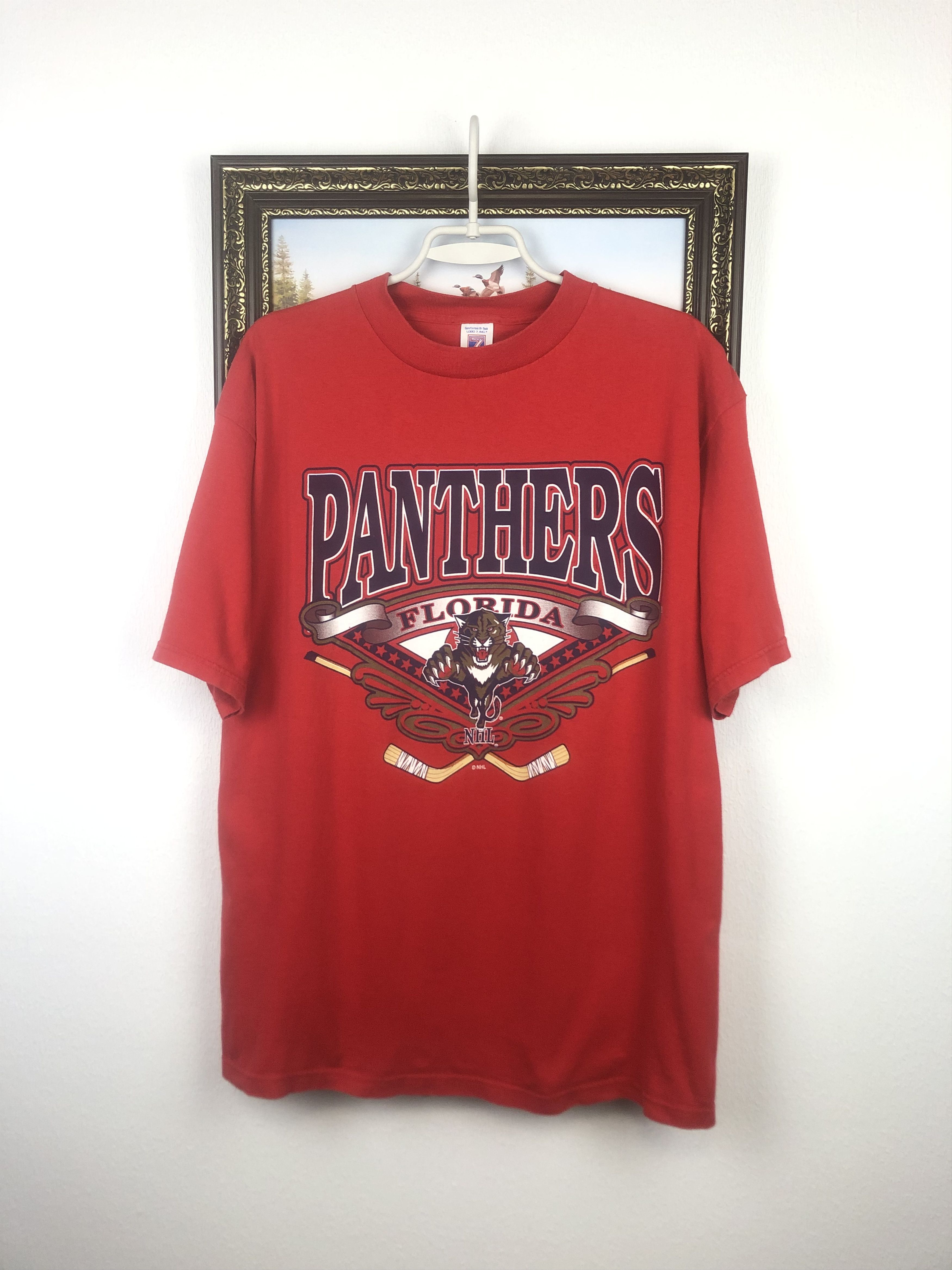 NHL Vintage 90's Florida Panthers NHL Shirt Over Print Jersey Size US XL / EU 56 / 4 - 1 Thumbnail