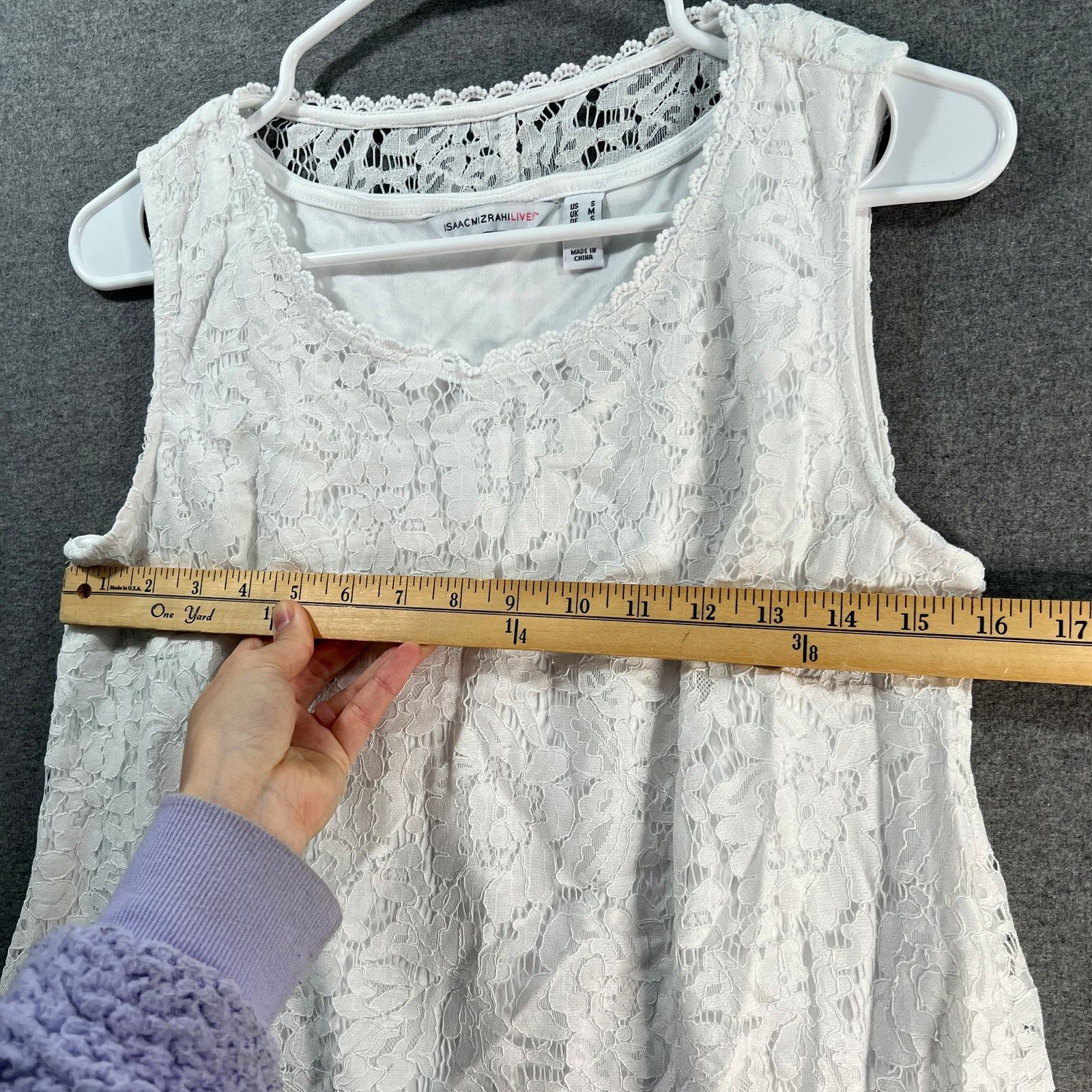 Isaac Mizrahi Isaac Mizrahi Live! Lace Swing Tank Bright White Size Small Size S / US 4 / IT 40 - 5 Thumbnail