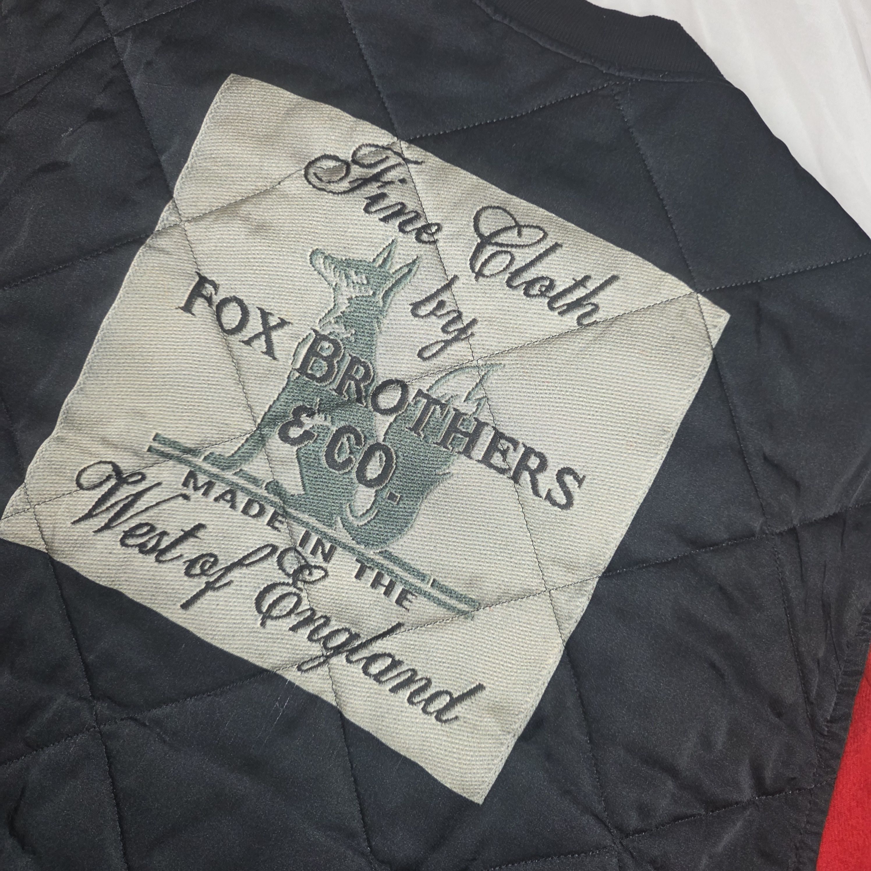 Dries Van Noten Dries Van Noten Fox Brothers Navy and Red Bomber Jacket Size US XL / EU 56 / 4 - 4 Thumbnail