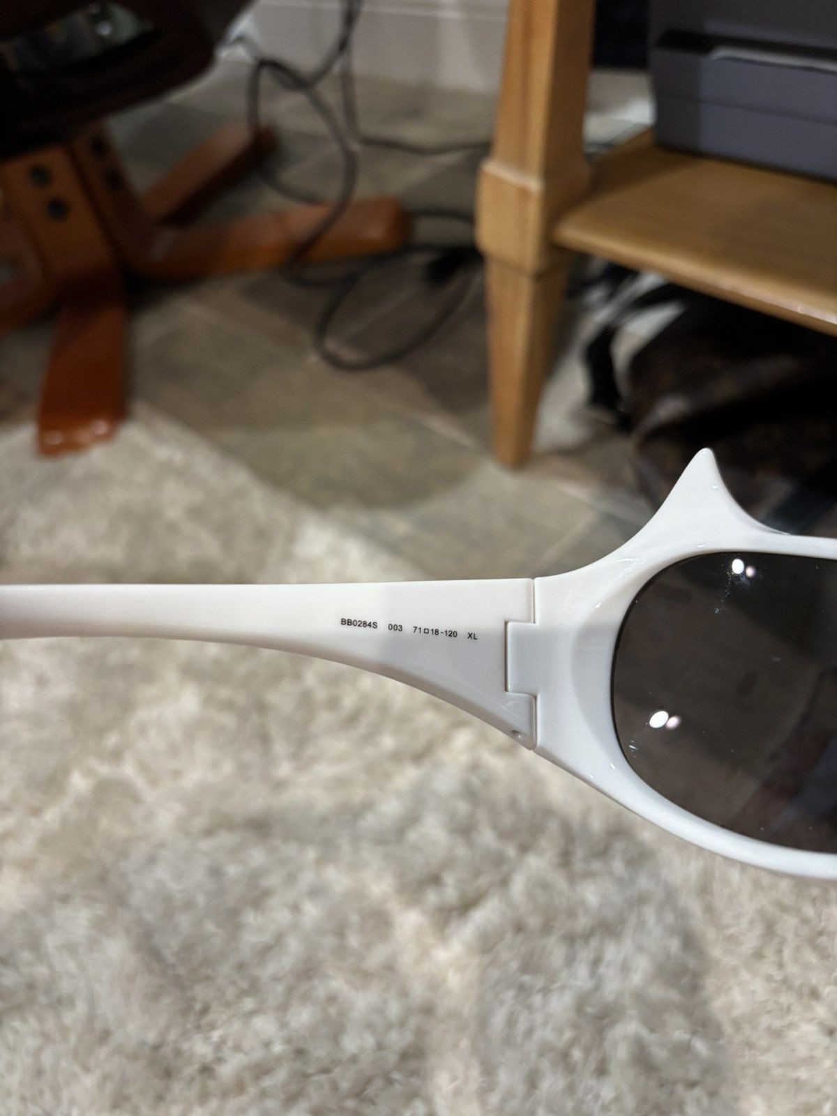 Balenciaga White Gotham Frame Cat Sunglasses Size ONE SIZE - 6 Thumbnail