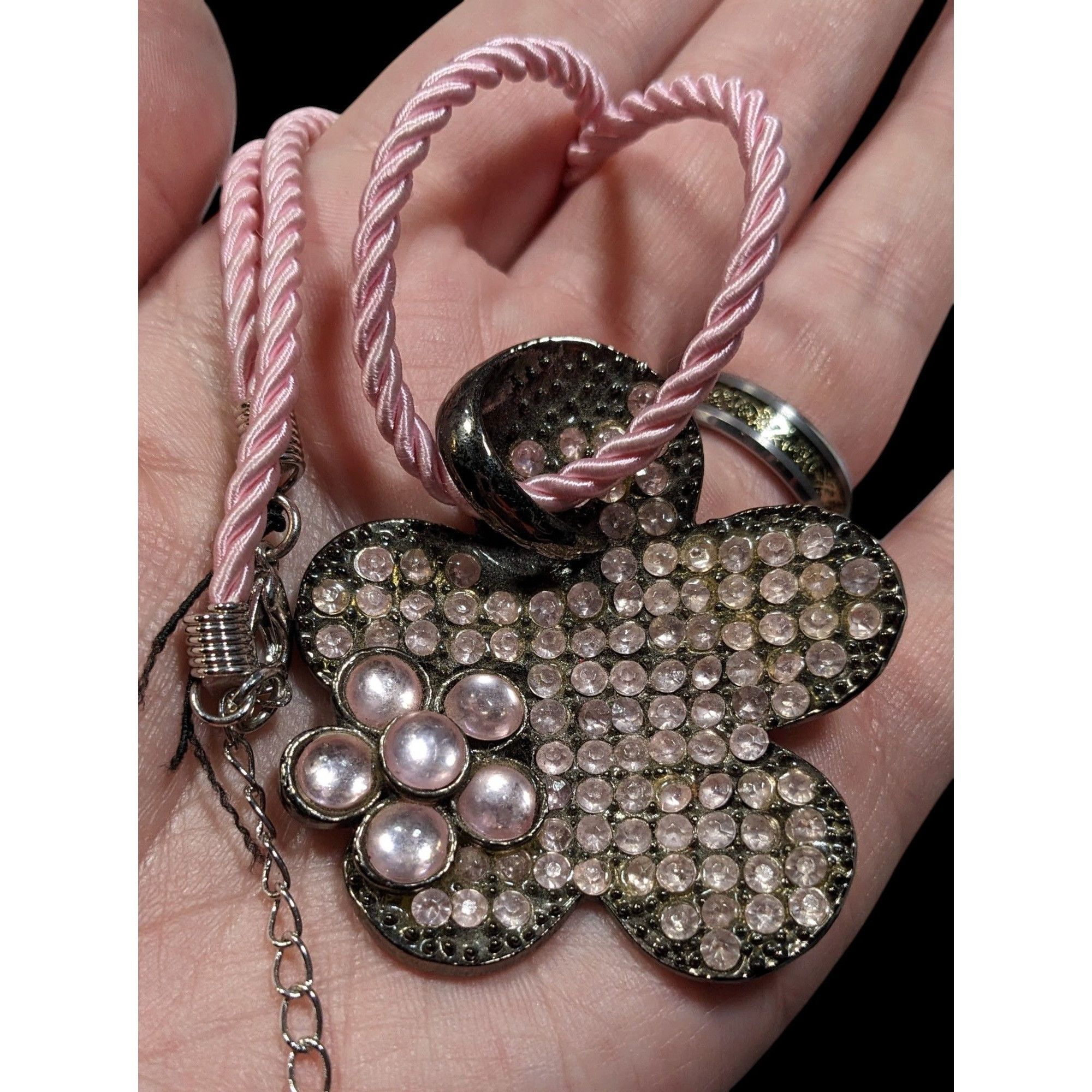 Other Vintage 90s Retro Pink Flower Pendant Necklace Size ONE SIZE - 3 Thumbnail