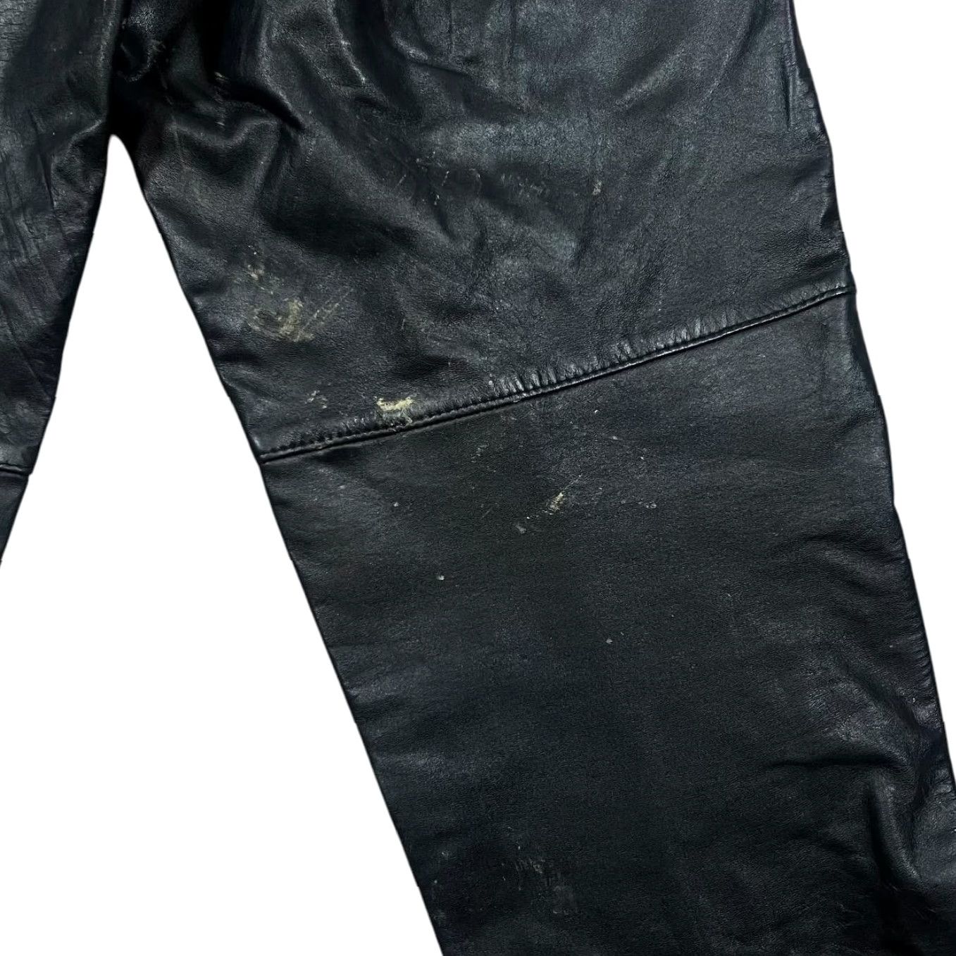 Toffs VINTAGE TOFF LONDON Made In Brazil Genuine Real Black Leather Motorcycle Trousers 30W Women's Trousers Motorcycle Black Leather 90s Style Mens Womens Size 30" / US 8 / IT 44 - 6 Thumbnail