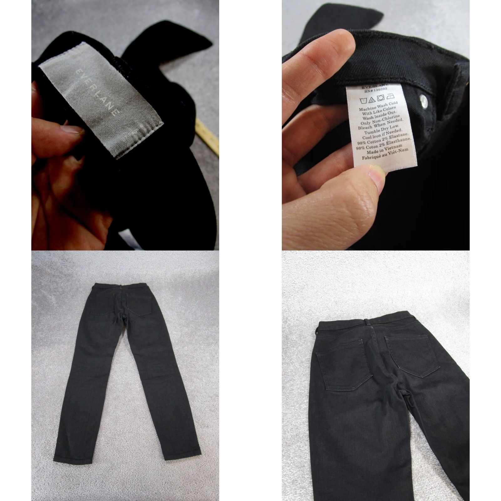 Everlane Everlane Womens Black Skinny Jeans 27 Mid Rise Denim Size 27" / US 4 / IT 40 - 8 Thumbnail