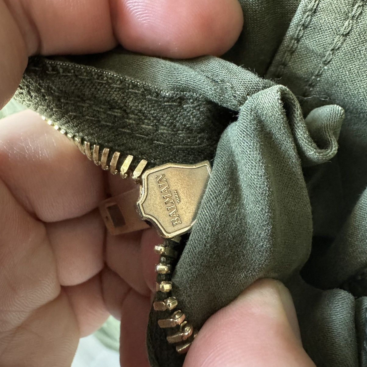 Balmain Olive Baiker Jeans