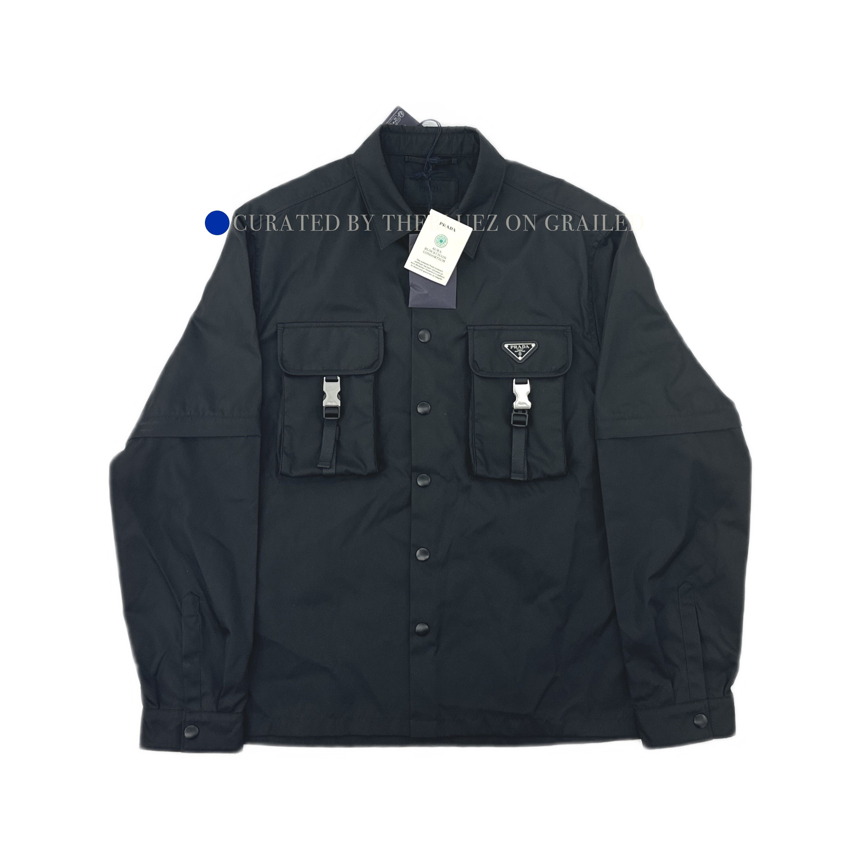 Prada Black Re-Nylon Pocket Button Up Shirt Size US L / EU 52-54 / 3 - 1 Thumbnail