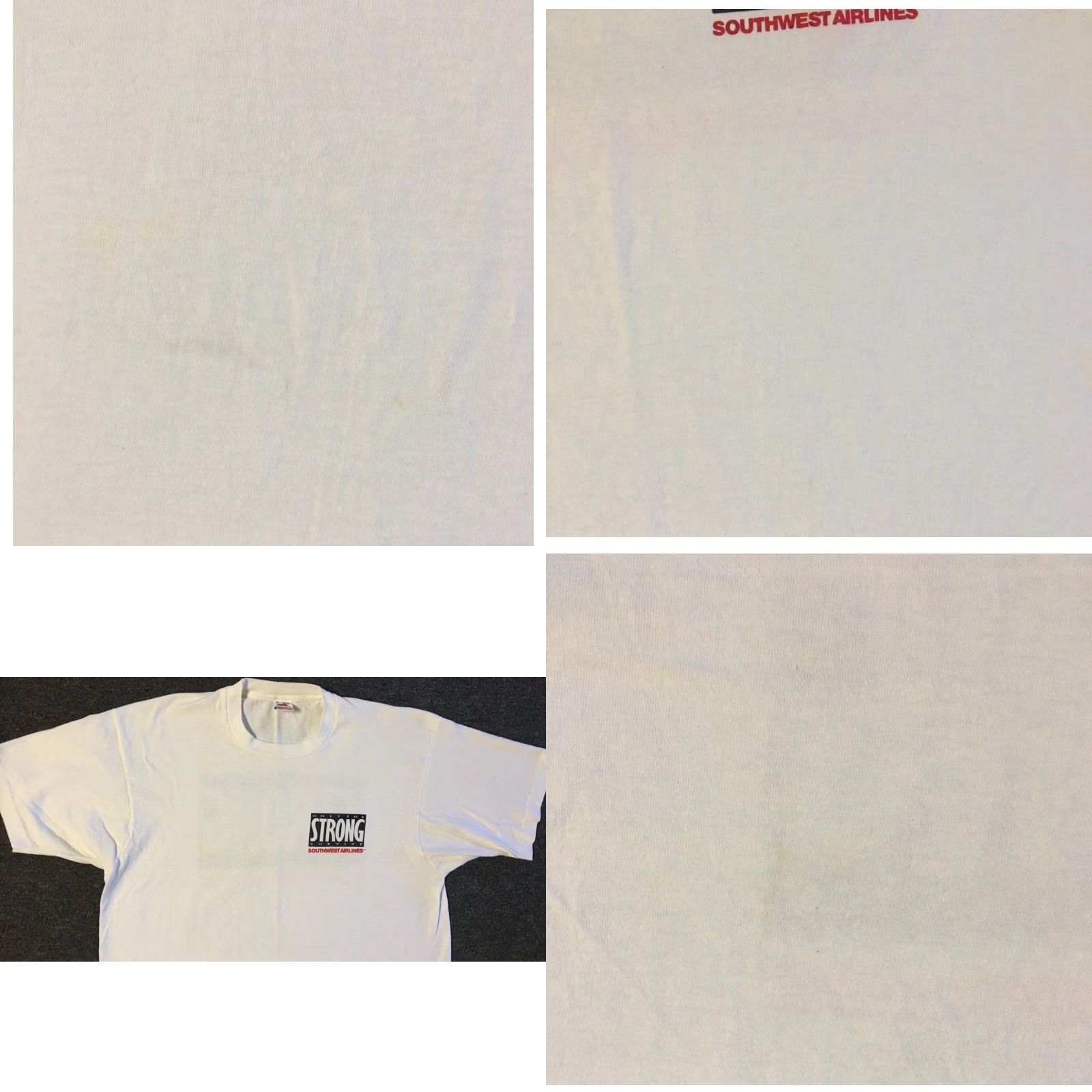 Vintage VINTAGE Southwest Airlines Only The Strong Survive Faded Shirt XL White Graphic Tee Mens 90s JuMbo Size US XL / EU 56 / 4 - 8 Thumbnail