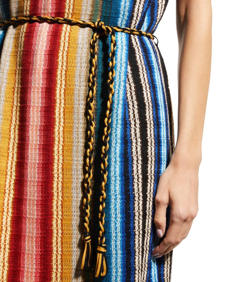 Loro Piana o1srvl11e0824 Cordoba Rainbow Midi Dress in Multicolor Size XL / US 12-14 / IT 48-50 - 5 Thumbnail