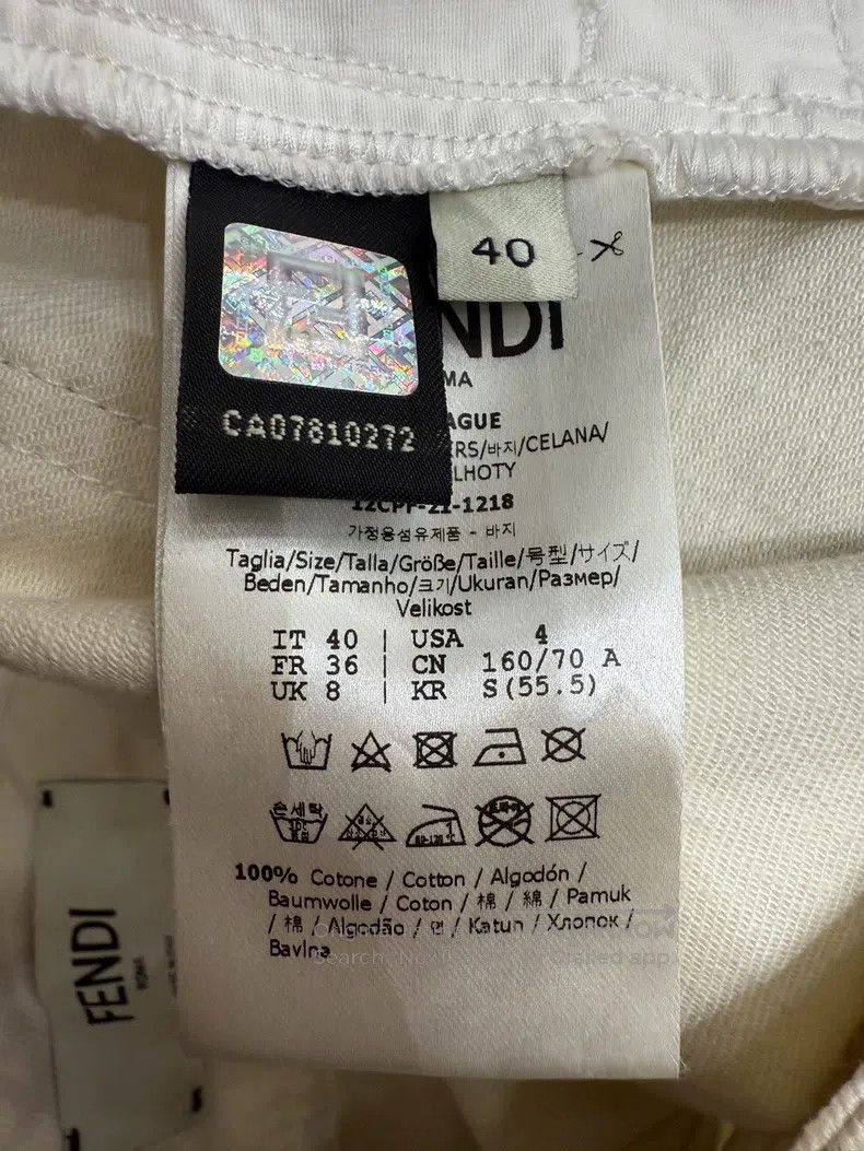 Fendi Fendi White monogram casual pants Size 26" / US 2 / IT 38 - 4 Thumbnail
