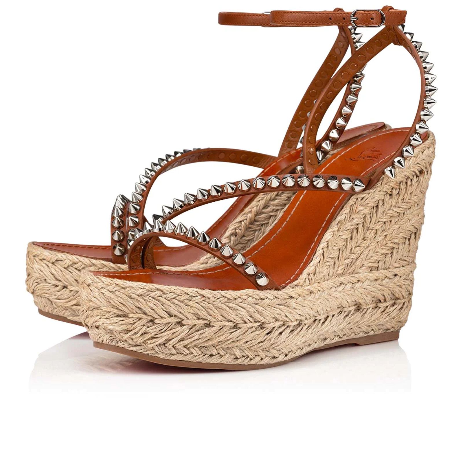 Christian Louboutin Mafaldina Zeppa 120 Brown Platform Wedge Sandal Heel Pump 40 Size US 10 / IT 40 - 1 Thumbnail