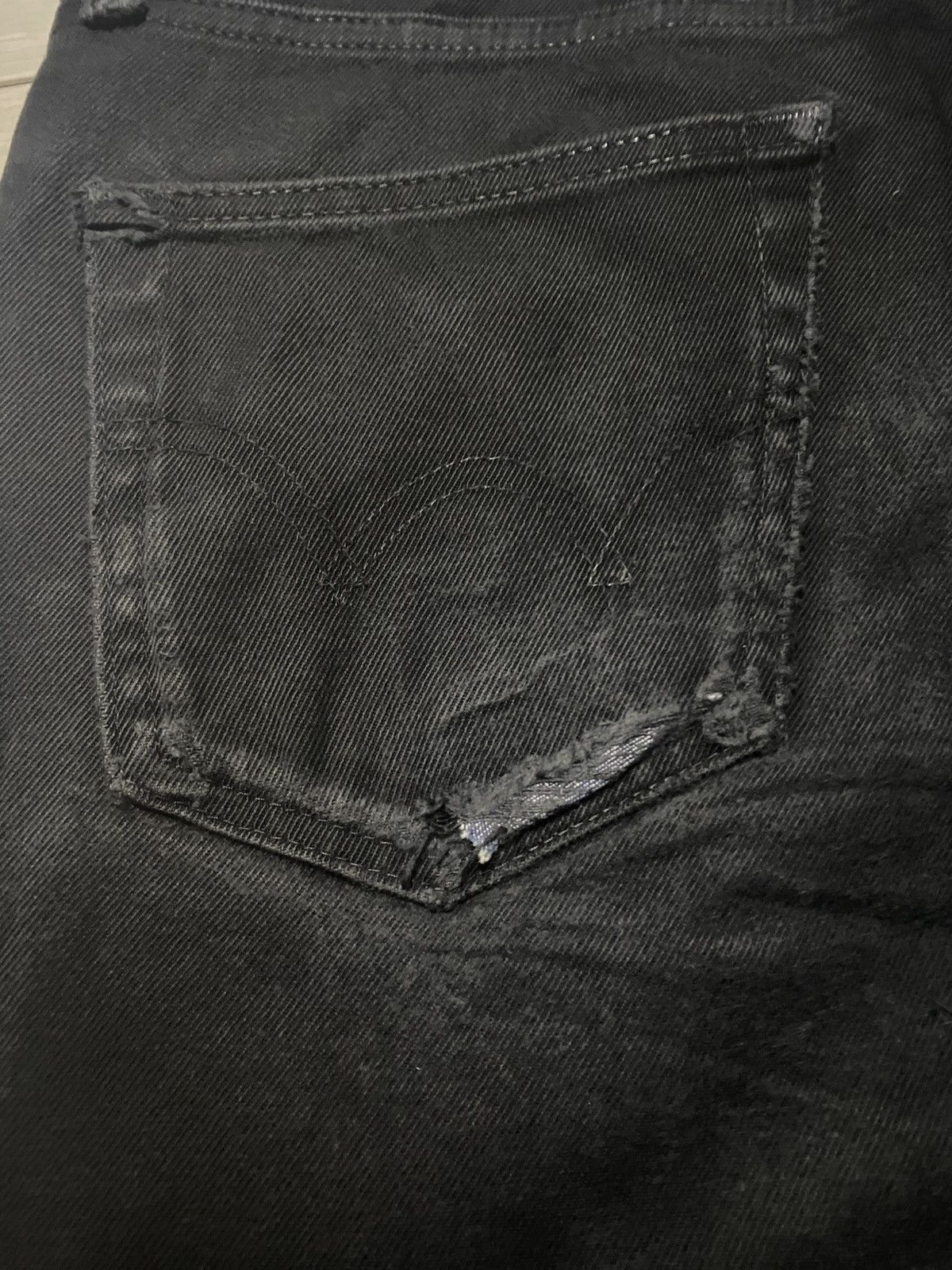 Japanese Brand Vintage Edwin 503 Black Denim Distressed Loose Jeans Size US 32 / EU 48 - 10 Thumbnail