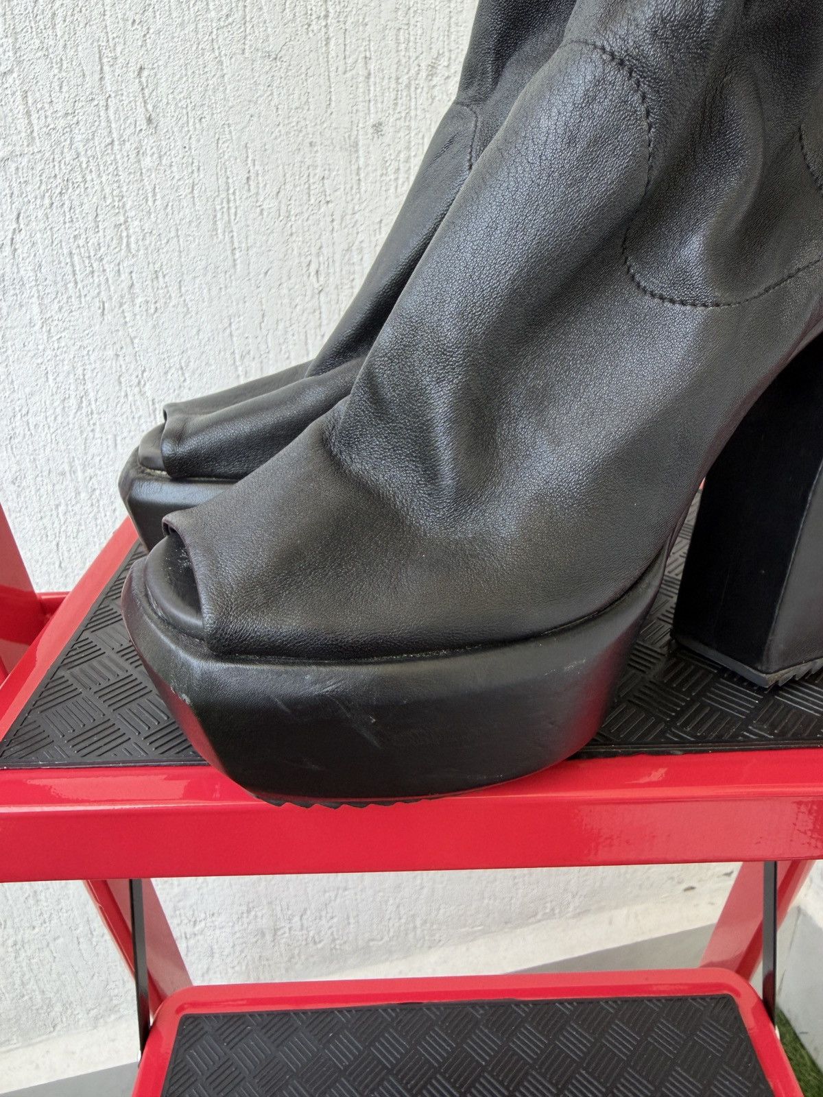 Cinzia Araia 🕷️❤️Peep toe platform boots like rick owens or ann D Size US 8 / IT 38 - 3 Thumbnail