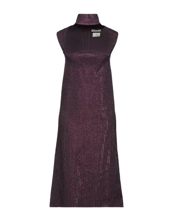 Bottega Veneta o1y0725 Midi Dress in Plum Size S / US 4 / IT 40 - 1 Thumbnail