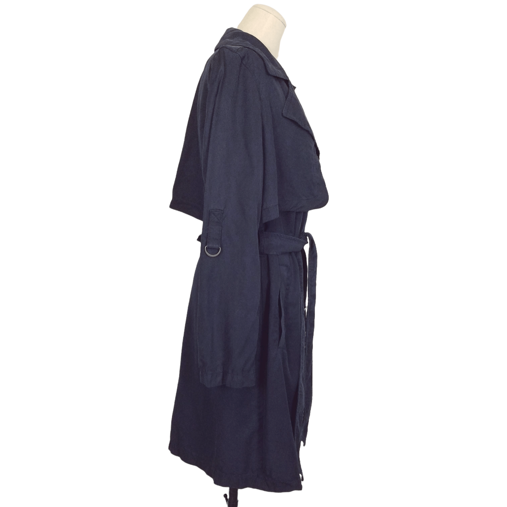 7 For All Mankind Soft Drape Sand Washed Tencel Single Breasted Trench Coat Size M / US 6-8 / IT 42-44 - 6 Thumbnail