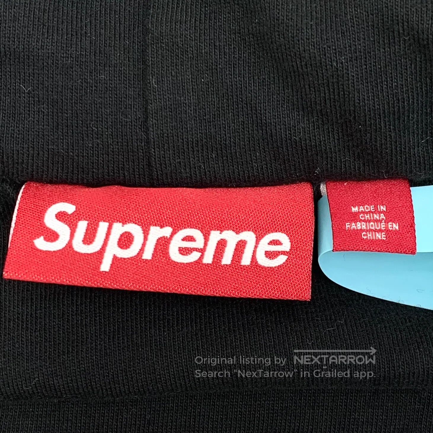 Supreme Supreme Black logo lettering embroidery cotton hooded draw Size US M / EU 48-50 / 2 - 6 Thumbnail