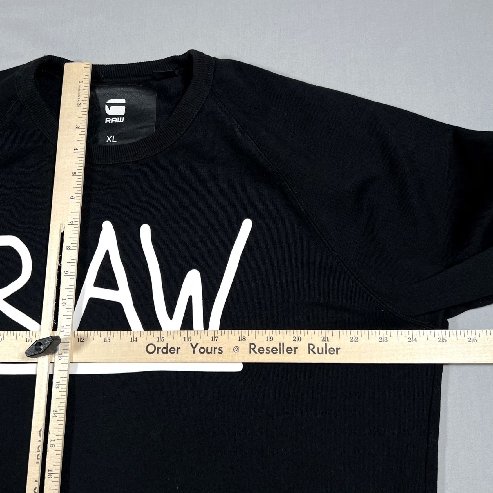 Vintage G-Star RAW Mens XL Black Logo Pullover Sweatshirt Size US XL / EU 56 / 4 - 6 Thumbnail