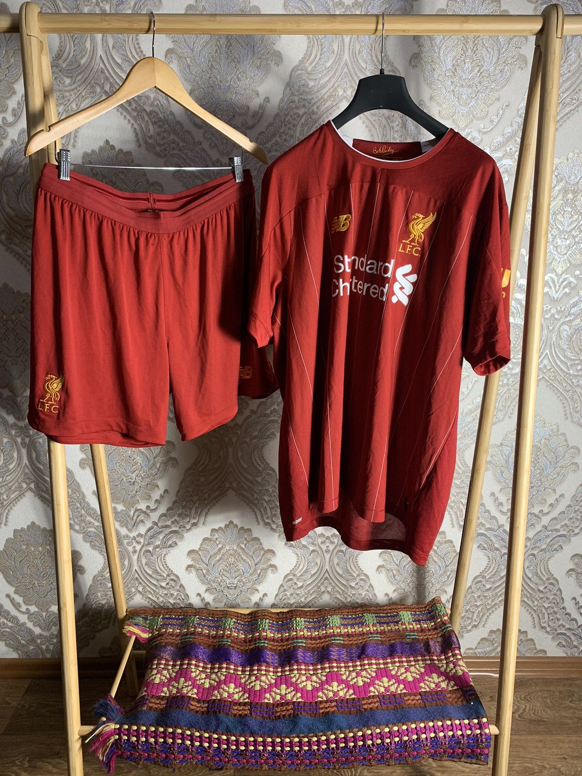 NEW BALANCE FC LIVERPOOL SOCCER JERSEY SHORTS Y2K DRILL RARE