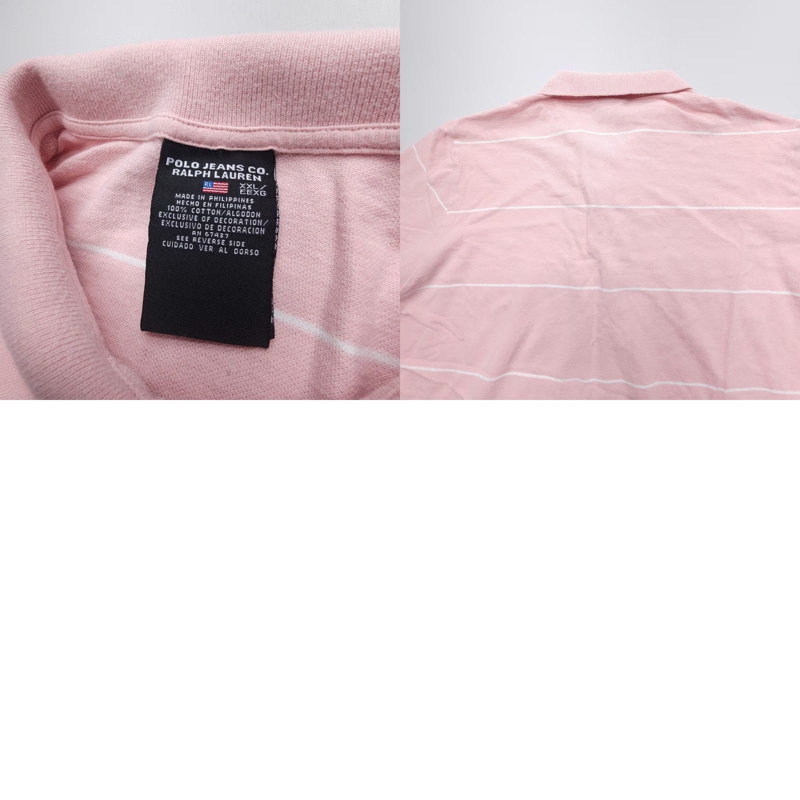 Polo Ralph Lauren Polo Ralph Lauren Polo Shirt Mens 2XL Pink Striped Knit Cotton Logo 90s Pattern Short Sleeve Size US XXL / EU 58 / 5 - 8 Thumbnail