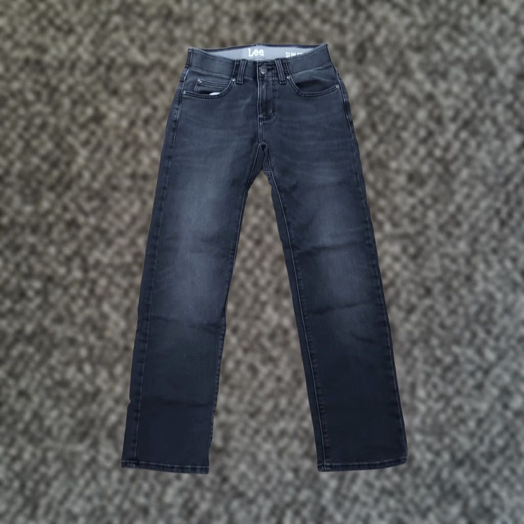 Lee Lee Slim Straight Jeans Men's 28x30 Black Denim Stretch Straight Jeans Mens Jeans 90s Vintage: No Size US 28 / EU 44 - 1 Thumbnail