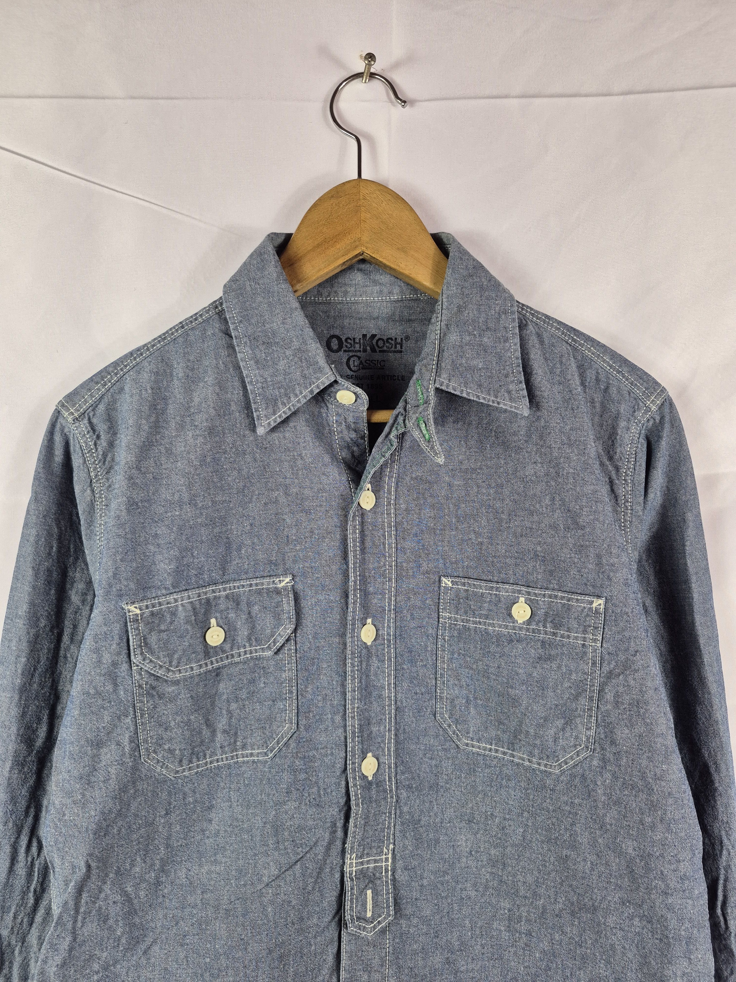 Oshkosh 🔥 Oshkosh Chambray Design Shirt Button Ups Size US S / EU 44-46 / 1 - 2 Thumbnail