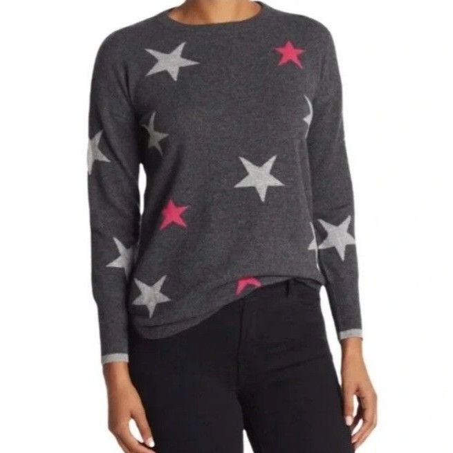 Other Philosophy Cashmere Heather Charcoal Star Print Sweater Size S / US 4 / IT 40 - 1 Thumbnail