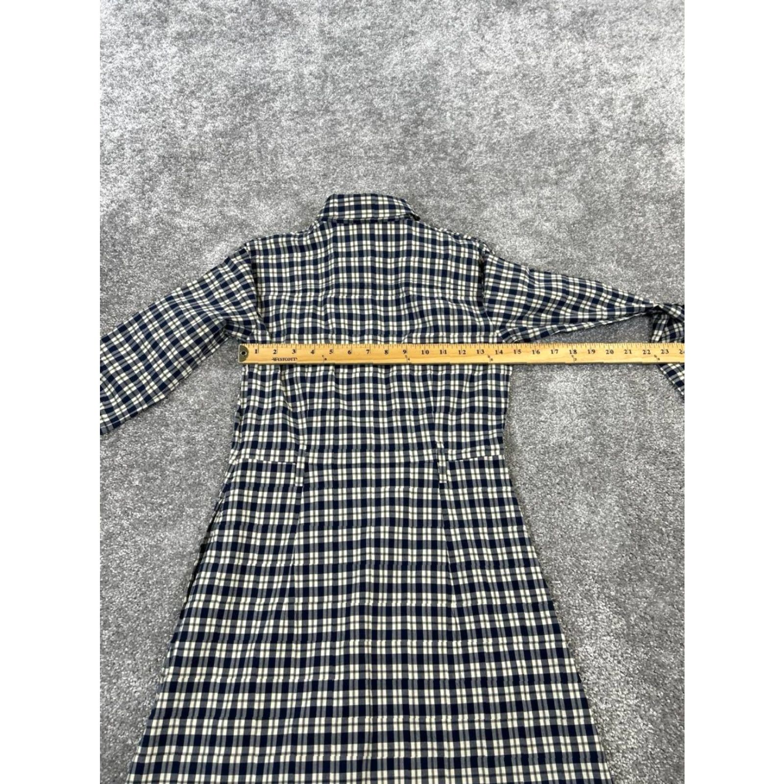 Theory VINTAGE Theory Shirt Dress Women 2 Short Cotton Plaid Collared Button Casual Spring Summer Womens Size XS / US 0-2 / IT 36-38 - 5 Thumbnail