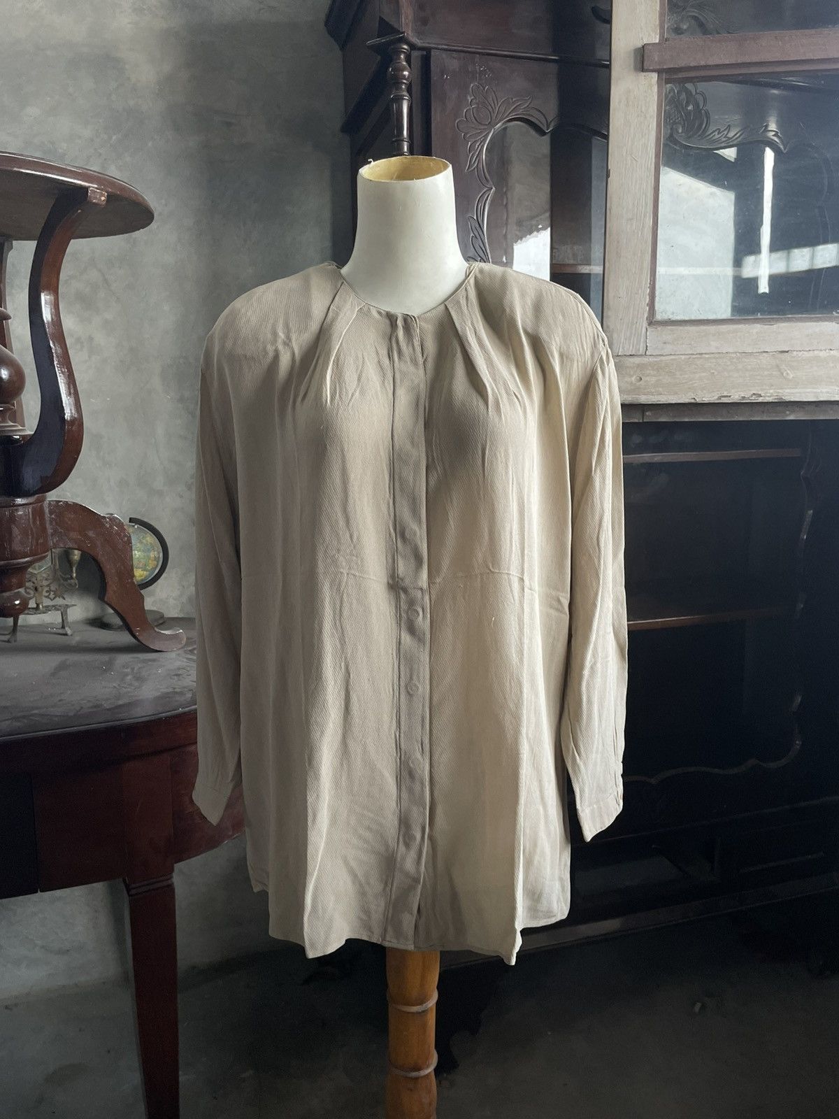 Giorgio Armani Vintage Giorgio Armani Archive Silk Pleated Blouse Size L / US 10 / IT 46 - 2 Thumbnail