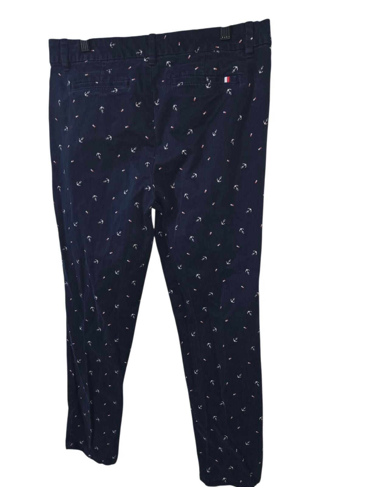Tommy Hilfiger Tommy Hilfiger Blue Embroidered Monogram Chino Pants 8 Size 30" / US 8 / IT 44 - 3 Thumbnail