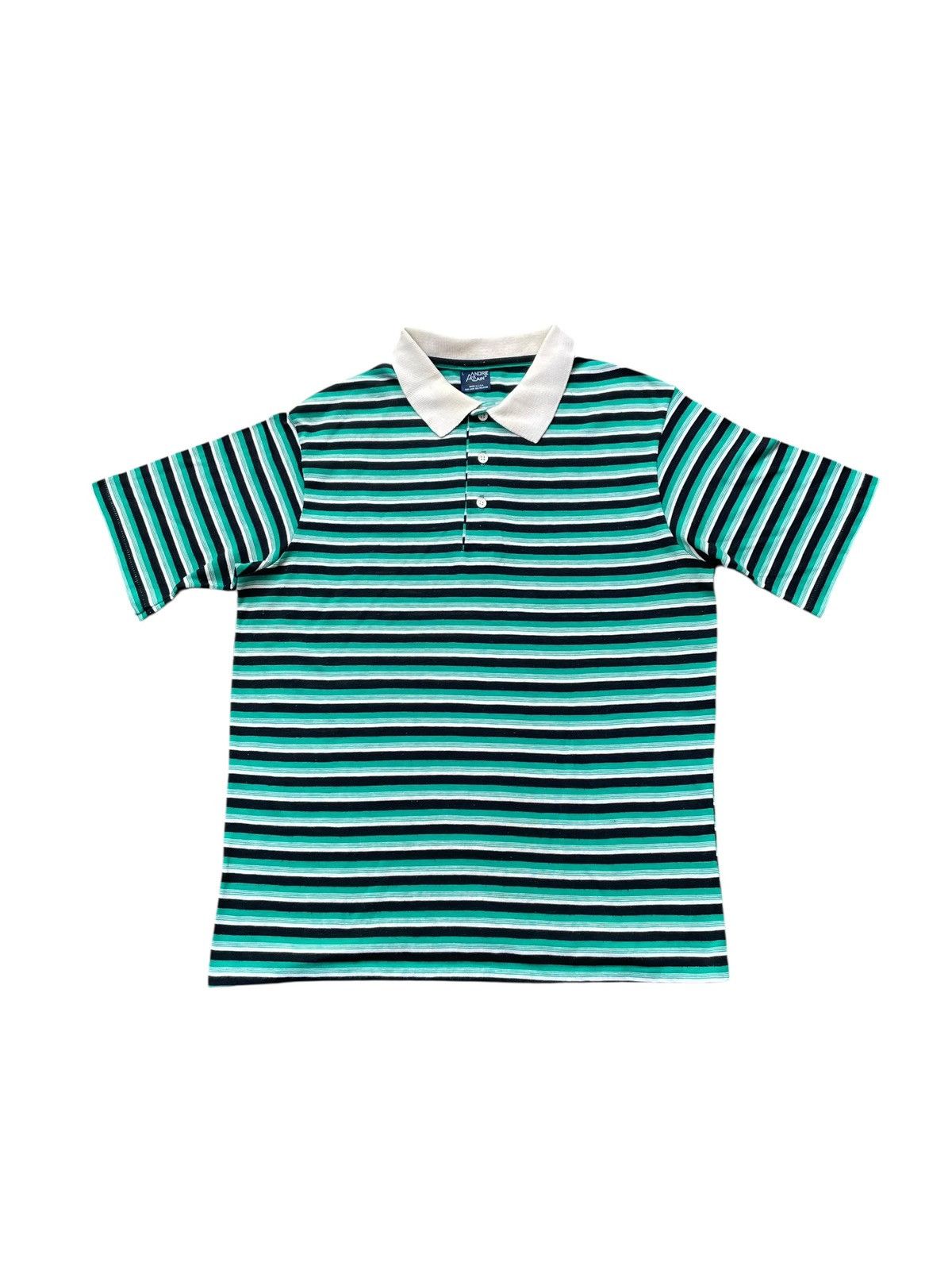 Vintage Vintage Andre Alain Stripes Polo Tshirt Size US M / EU 48-50 / 2 - 1 Thumbnail