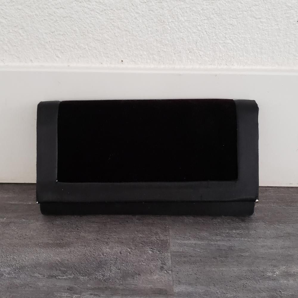 Designer Black Satin & Velour Mini Clutch Size ONE SIZE - 1 Thumbnail