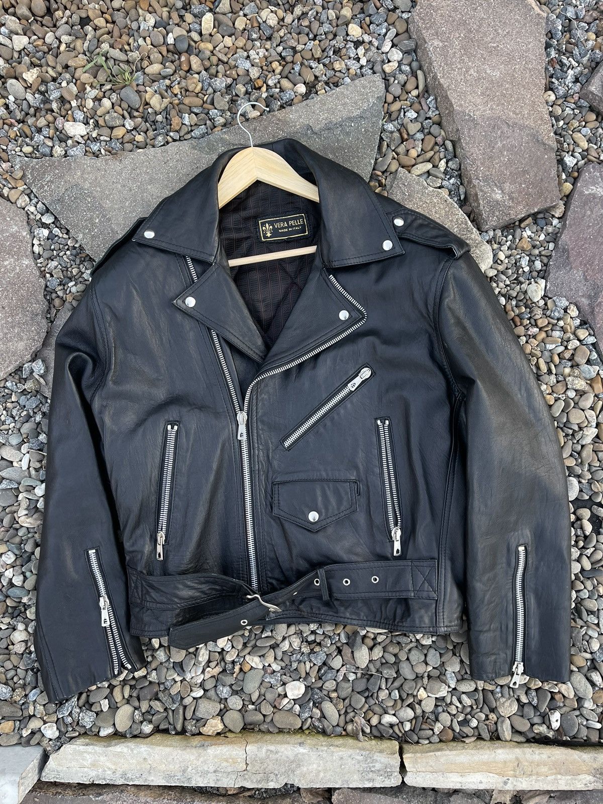 Designer Perfecto black leather jacket Size US L / EU 52-54 / 3 - 2 Thumbnail