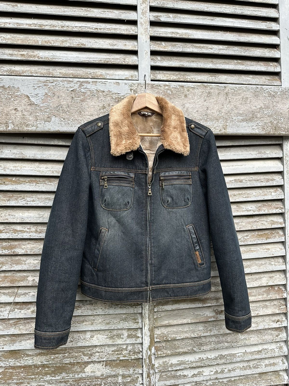 Edwin 👹Vintage Edwin Fleece Lined Trucker Jacket Size US S / EU 44-46 / 1 - 1 Thumbnail