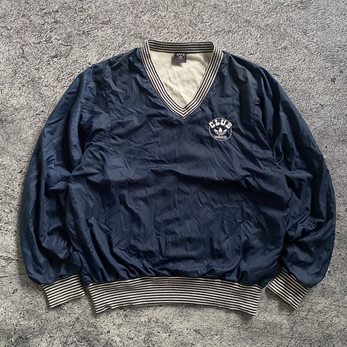 Adidas 1990s - Vintage Adidas Club Windbreaker Longsleeve Size US M / EU 48-50 / 2 - 1 Thumbnail