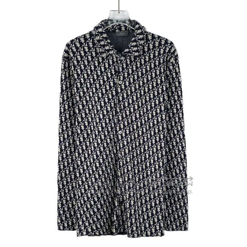 Dior Dior Dark blue logo jacquard full print cotton lapel singl Size US S / EU 44-46 / 1 - 1 Thumbnail