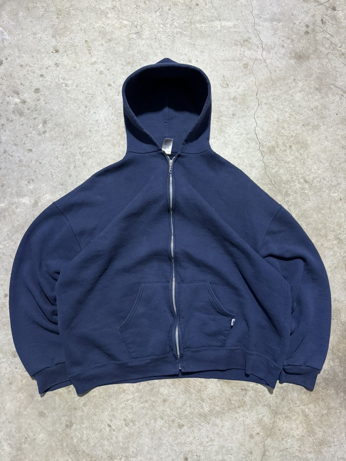 image of Akimbo Club x Russell Athletic Vintage 90's Russell Athletic Navy Blank Hoodie, Men's (Size 2XL)