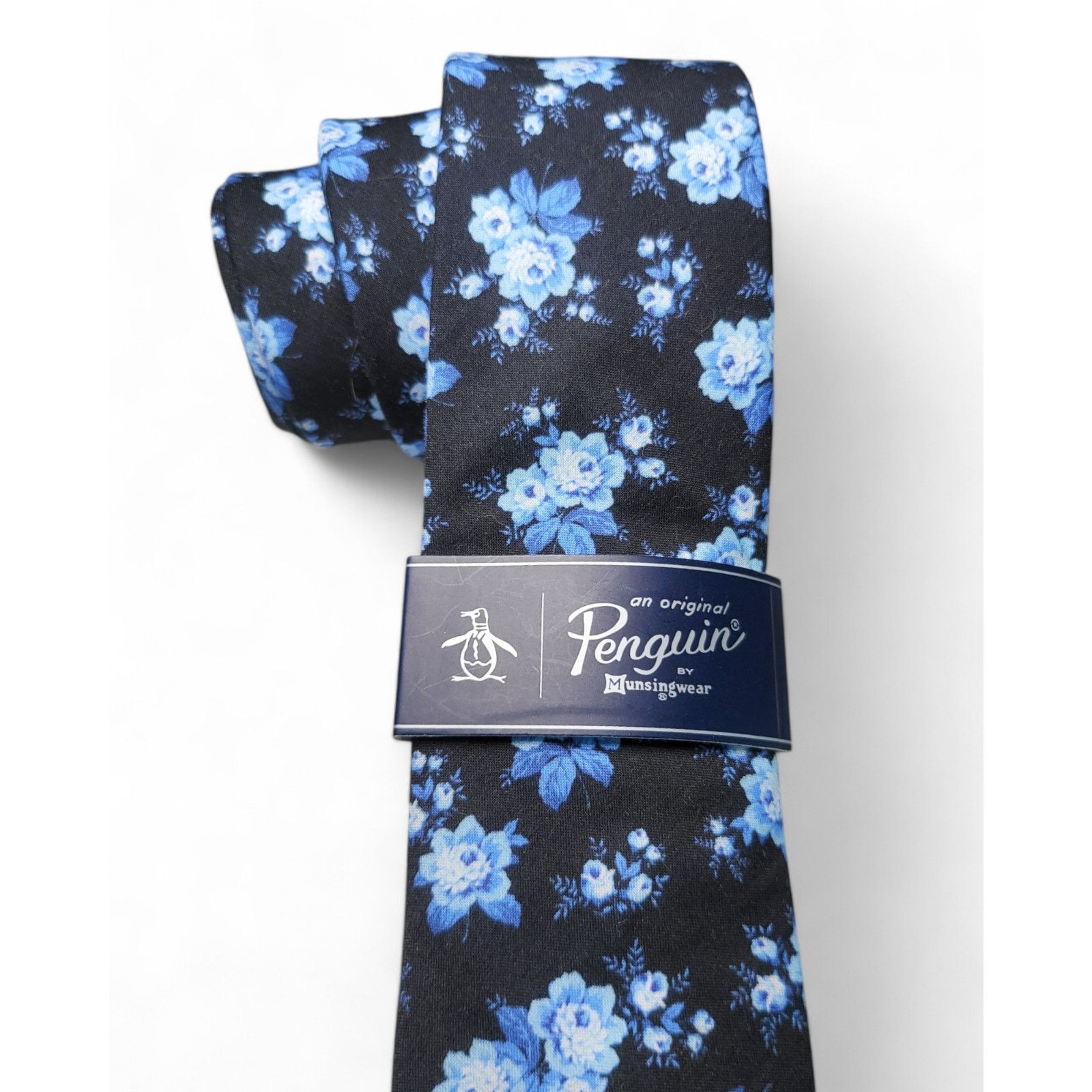 Original Penguin NWT ORIGINAL PENGUIN Dogwood Floral Cotton Woven Skinny Tie Size ONE SIZE - 4 Thumbnail