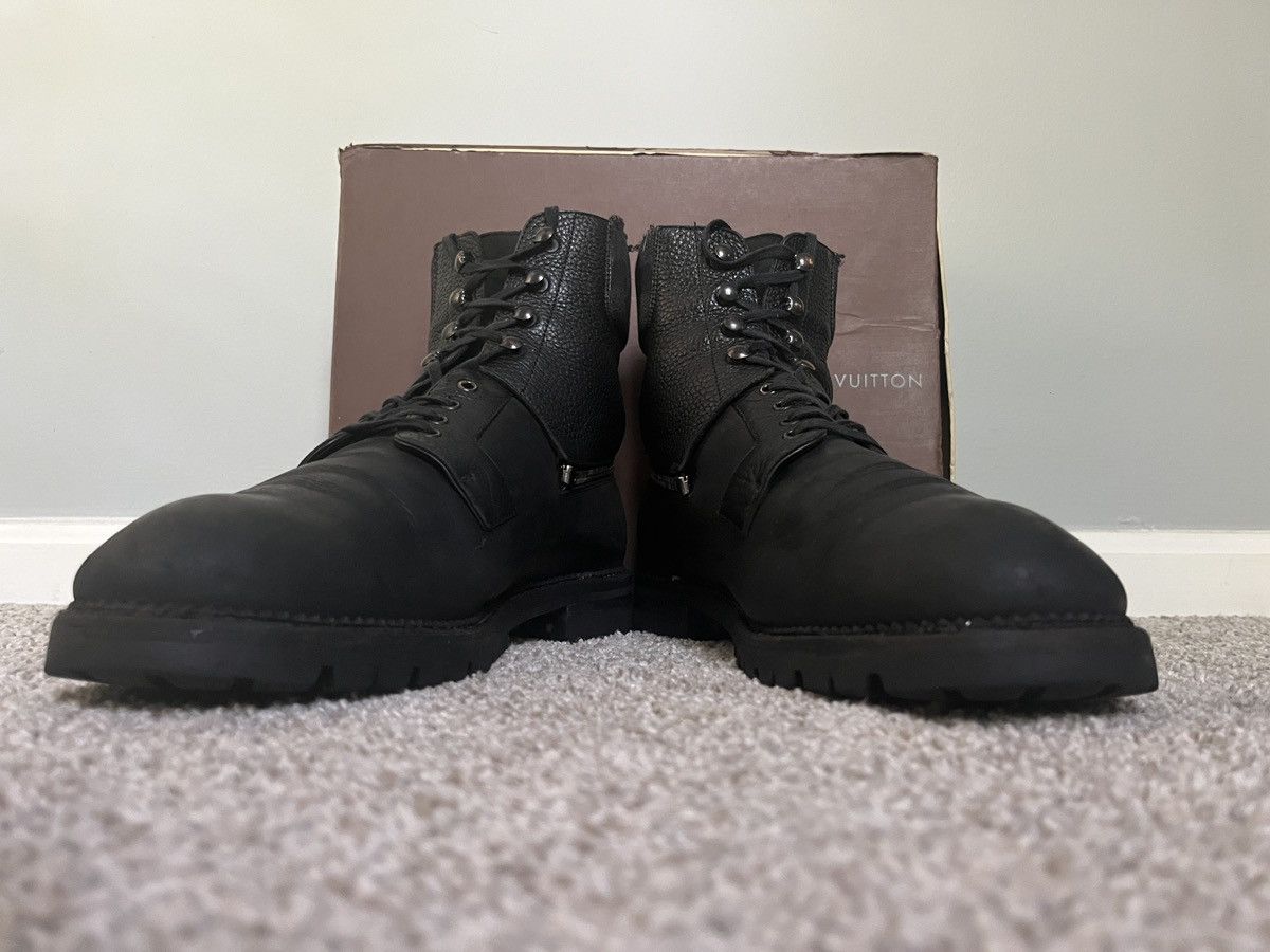 Louis Vuitton Louis Vuitton Black Combat Boots size 11.5 Size US 11.5 / EU 44-45 - 4 Thumbnail