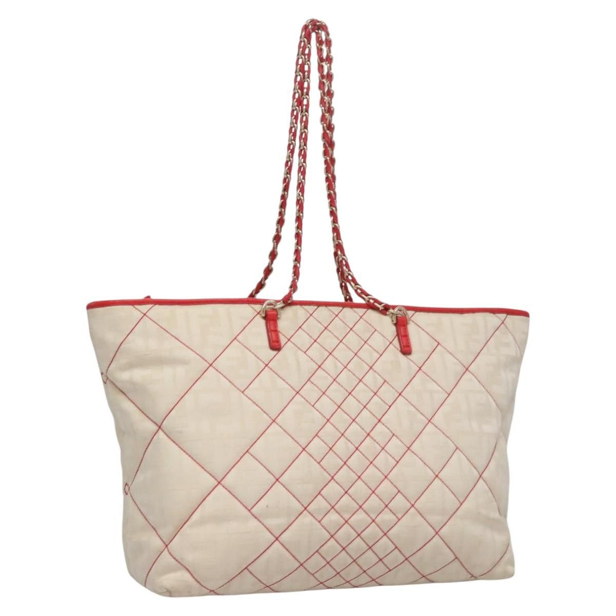 Fendi FENDI Zucca Canvas Chain Tote Bag Beige Size ONE SIZE - 1 Thumbnail