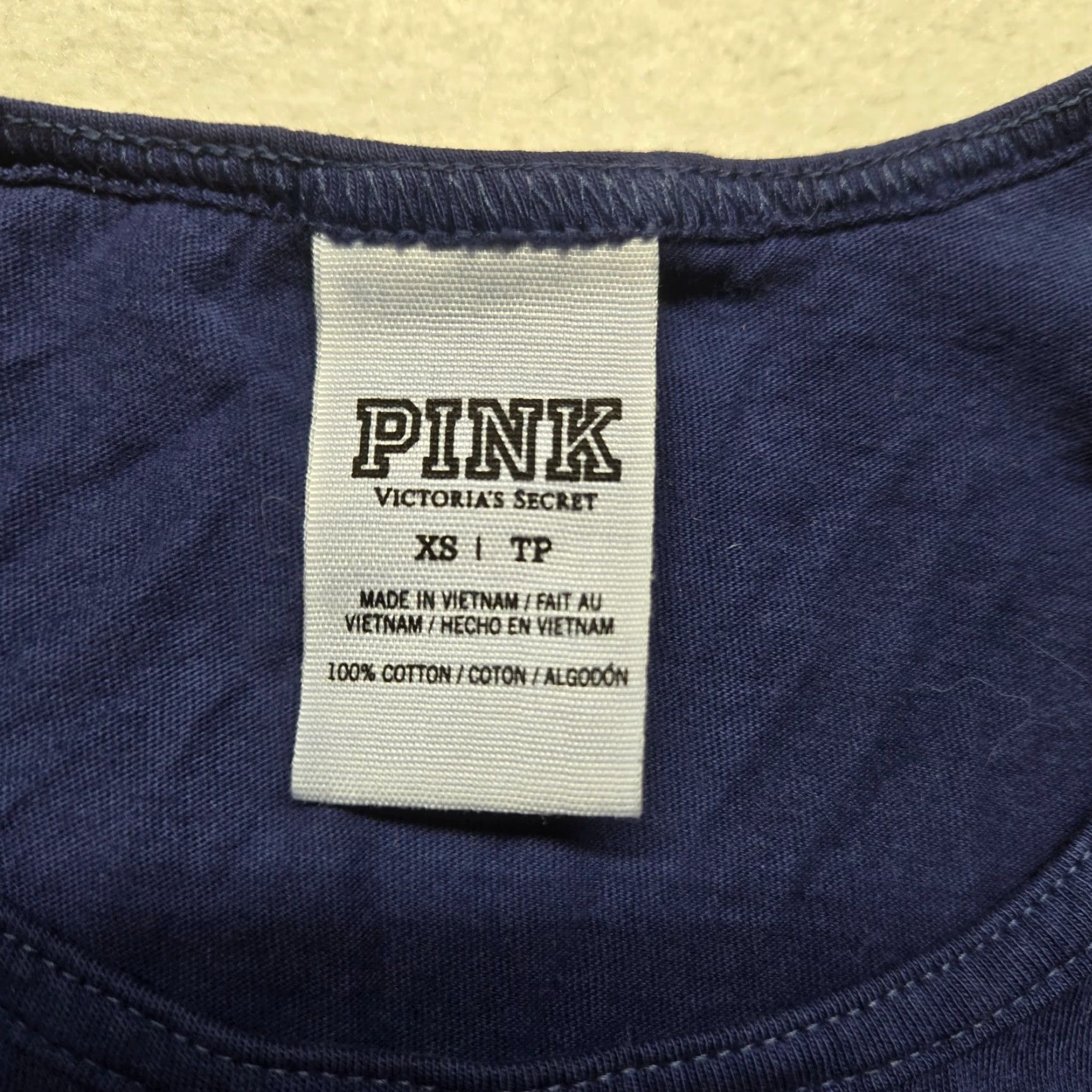 Victoria's Secret Victoria's Secret PINK Blue Sleeveless Tank Top Shirt with Big Logo Womens XS Size XS / US 0-2 / IT 36-38 - 3 Thumbnail