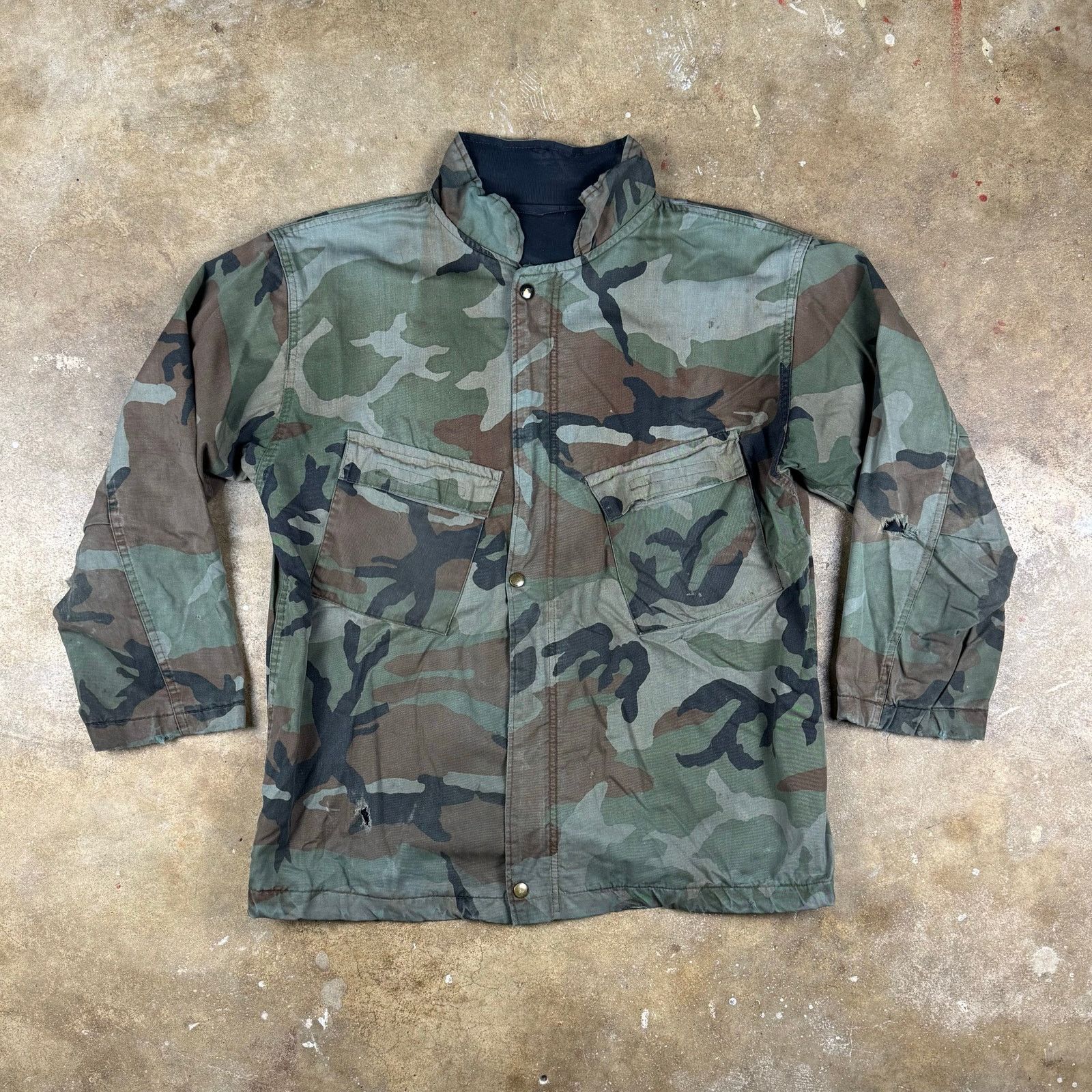 Vintage VTG US Army Chemical Protective Jacket Olive Drab Large 80s Size US XL / EU 56 / 4 - 1 Thumbnail