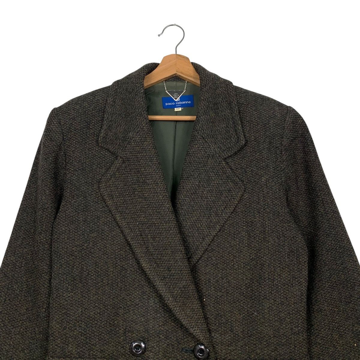 Paco Rabanne 90’s PACO RABANNE Wool Belted Double Breast Coat #2856-C129 Size M / US 6-8 / IT 42-44 - 2 Thumbnail