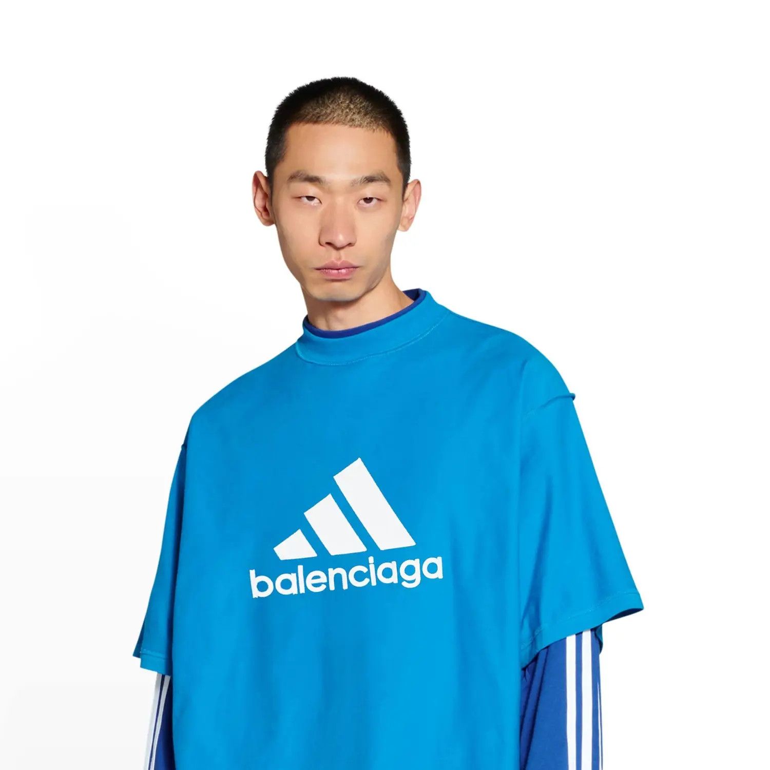 Adidas × Balenciaga o1w1db10824 T-Shirt Oversized in Blue Size US M / EU 48-50 / 2 - 7 Thumbnail