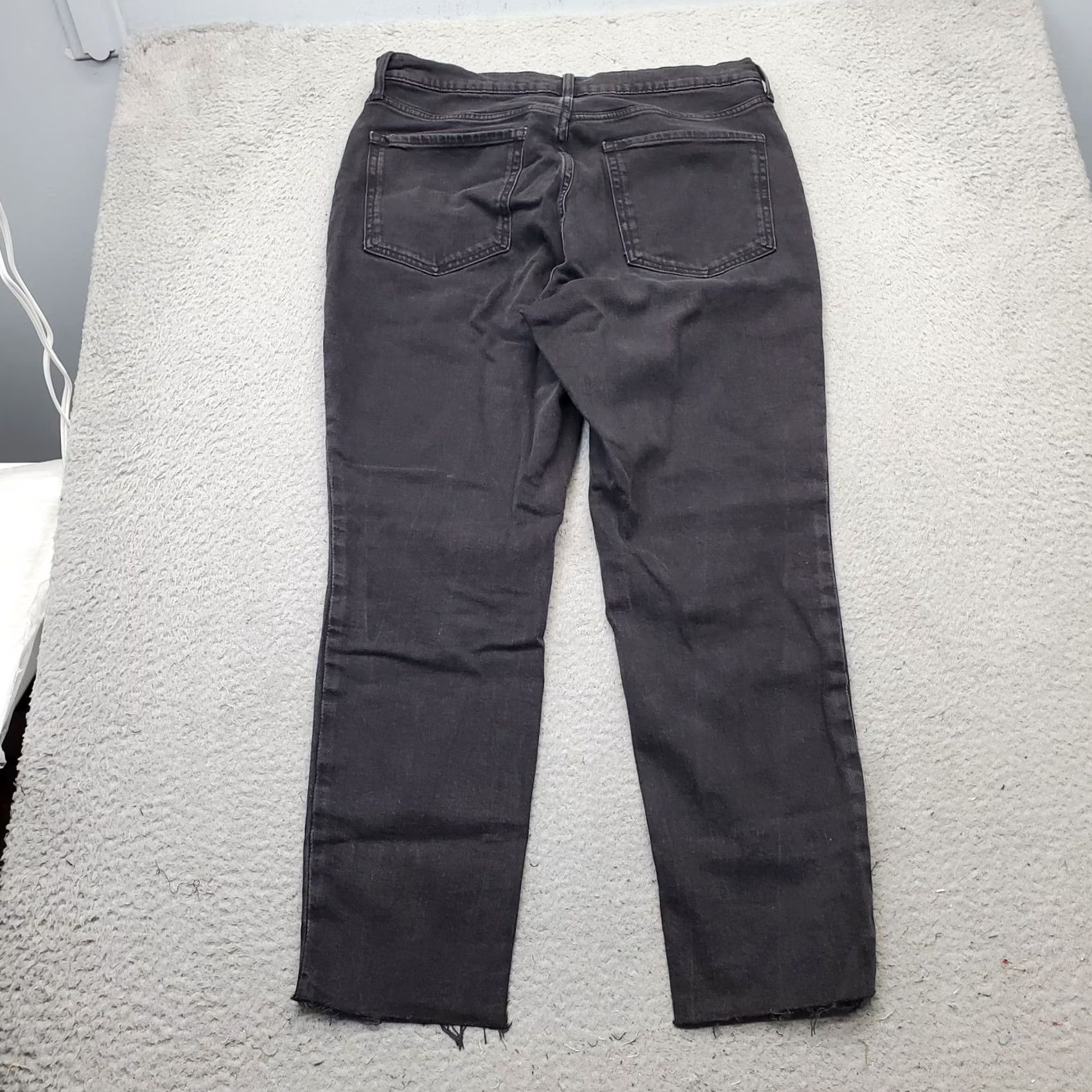 Old Navy Old Navy Womens Jeans 14 Black Straight High-Rise 5-Pocket Denim XS? Size 36" / US 14 / IT 50 - 2 Thumbnail