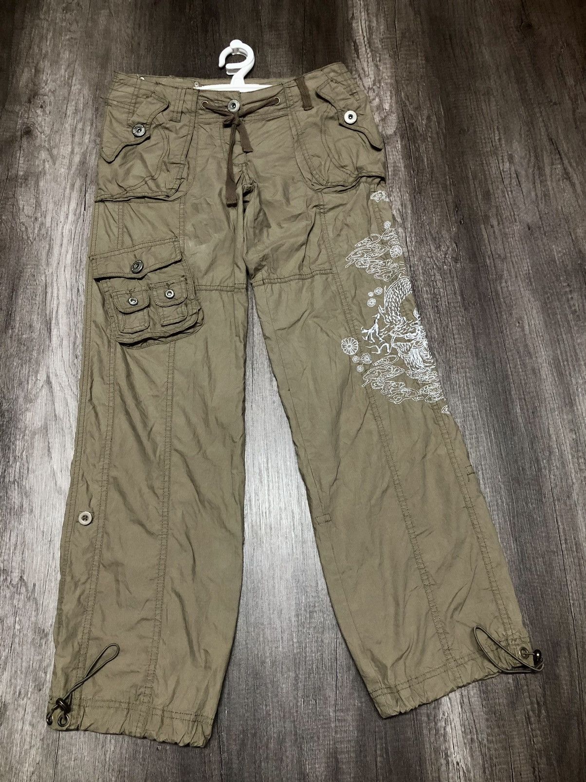 Japanese Brand × River Island River Island Cargo Pants Big Logo Dragon Sukajan Design Size US 32 / EU 48 - 25 Thumbnail