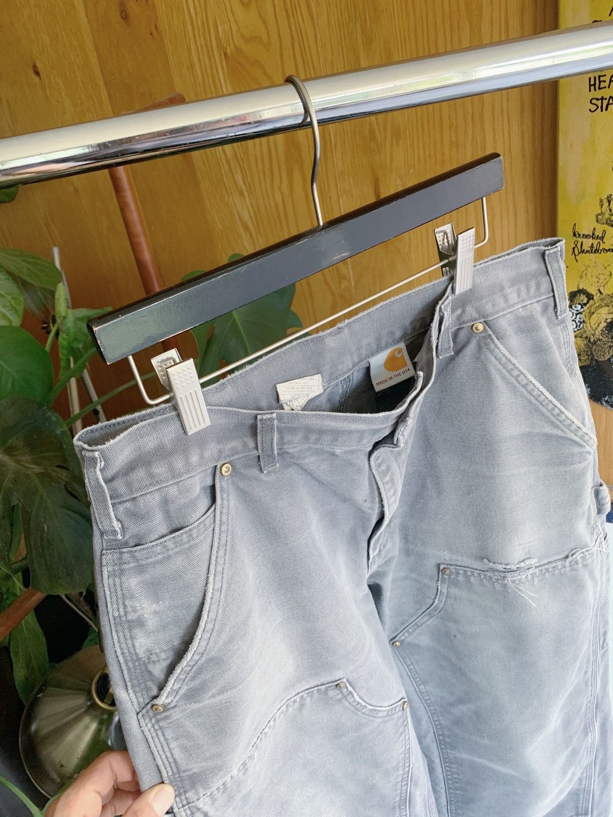 Carhartt Thrashed Sun Faded Distressed Double Knee Pants ERD GRUNGE Size US 32 / EU 48 - 6 Thumbnail