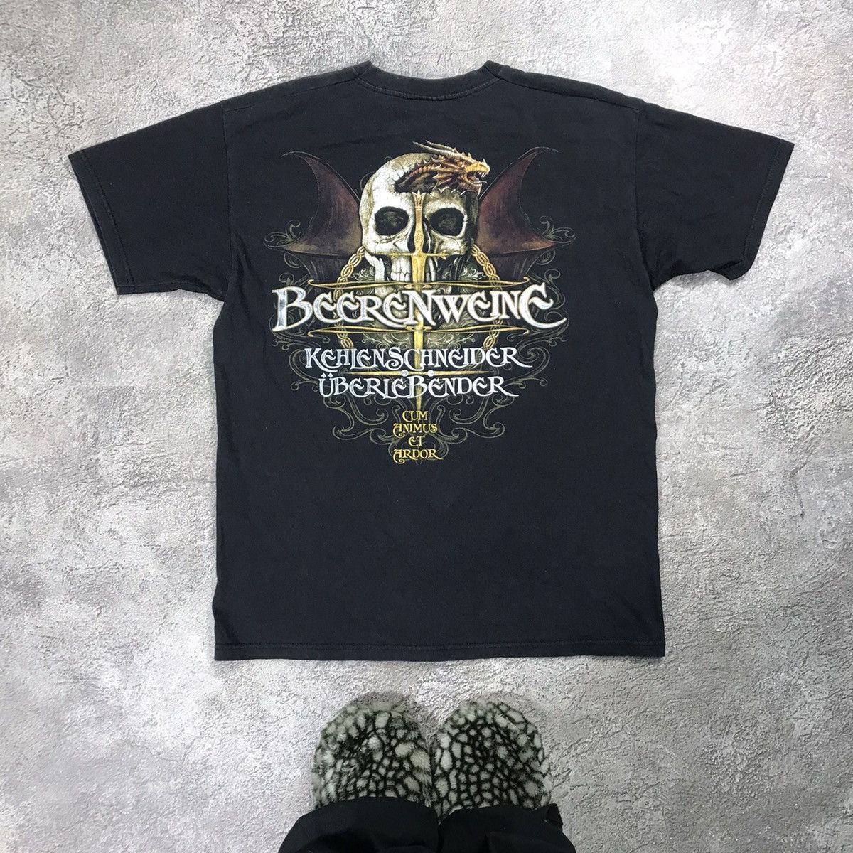 Vintage Vintage 90s Krokus Schneider Skull Graphic Tee Grunge Slim L Size US L / EU 52-54 / 3 - 4 Thumbnail