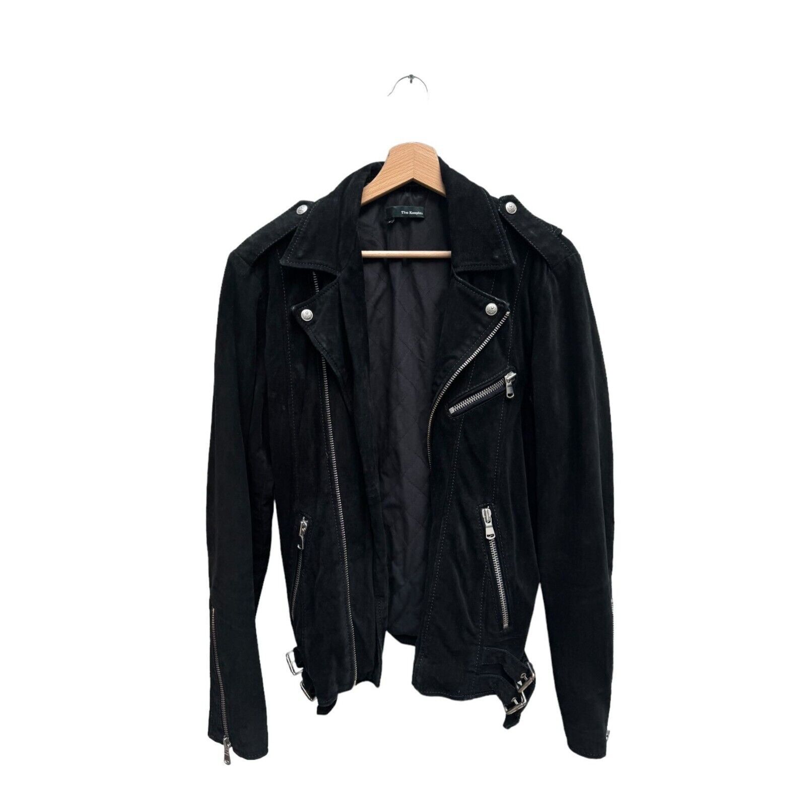 The Kooples Black Suede Biker Leather Jacket Size US M / EU 48-50 / 2 - 1 Thumbnail