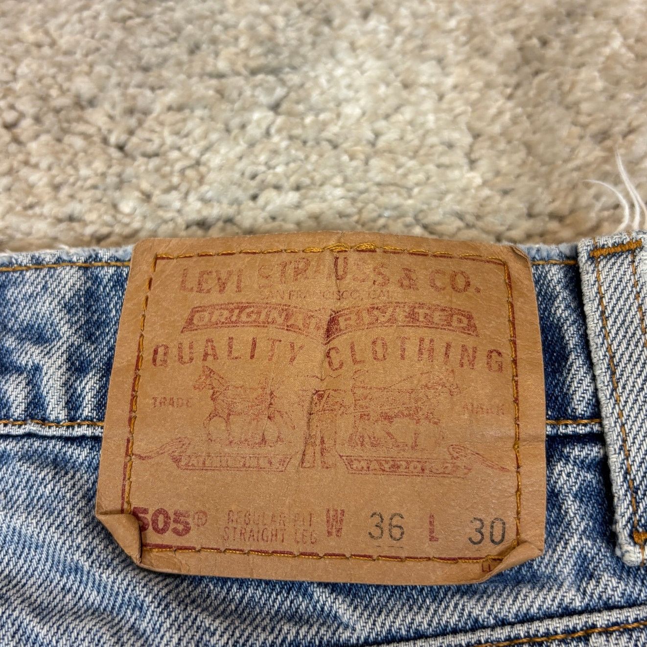Levi's × Vintage Vintage 90s Levi's 505 Regular Fit Straight Leg Jeans 36x30 Size US 36 / EU 52 - 6 Thumbnail