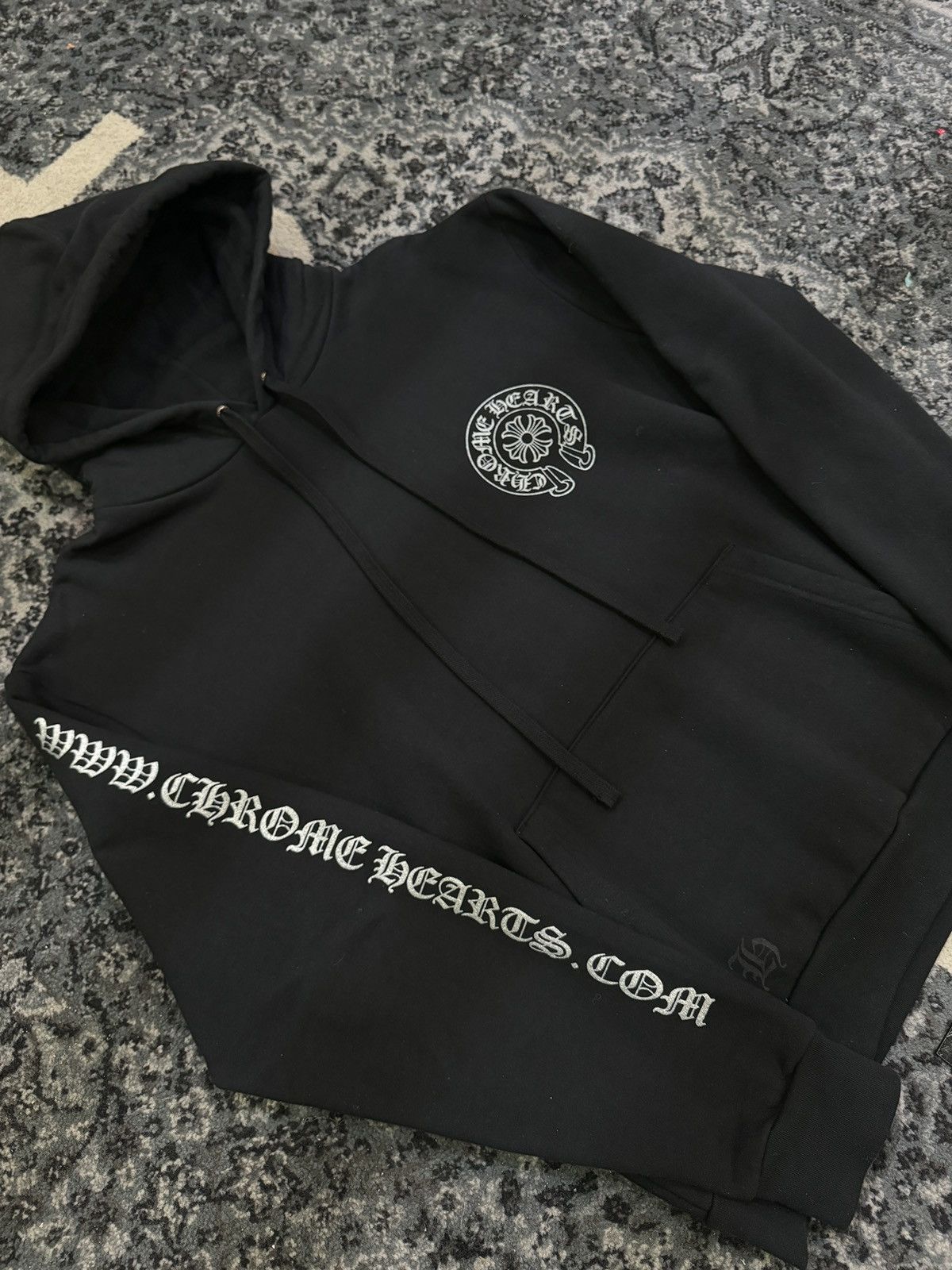 New Chrome Hearts Online Exclusive Silver Glitter Hoodie
