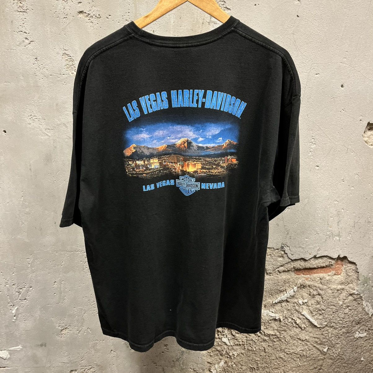 Harley Davidson × Vintage Harley Davidson Vintage Y2K Las Vegas Eagle Flame Biker Tee Size US XXL / EU 58 / 5 - 5 Thumbnail